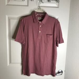 Faherty Men's Short Sleeve Isle Feeder Polo Shirt Pink/Blue Stripe NEW ~ Size S